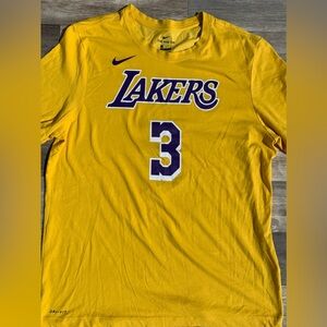 Nike LA Lakers Anthony Davis 3 Yellow T Shirt Short Sleeve Dri-Fit Men XL NiCe
